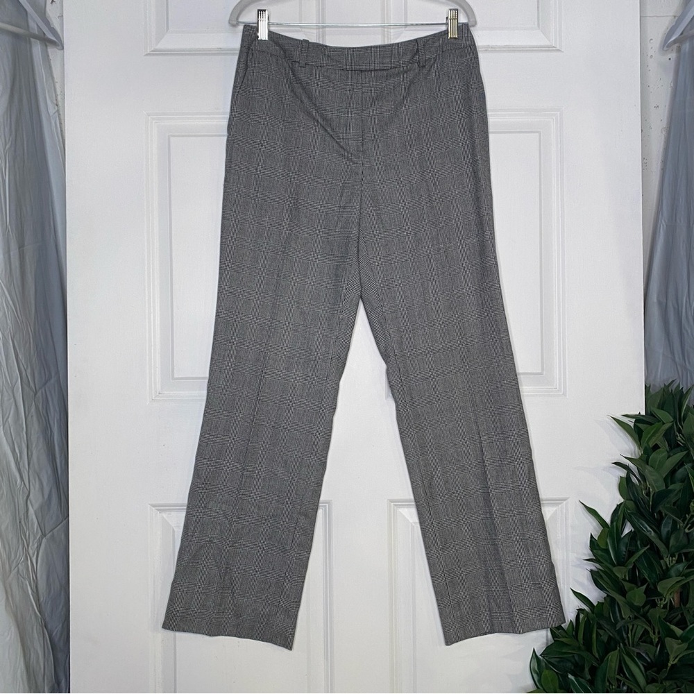 Brooks Brothers "346" Caroline Fit Wool Blend Black & White Check Pants Size 8